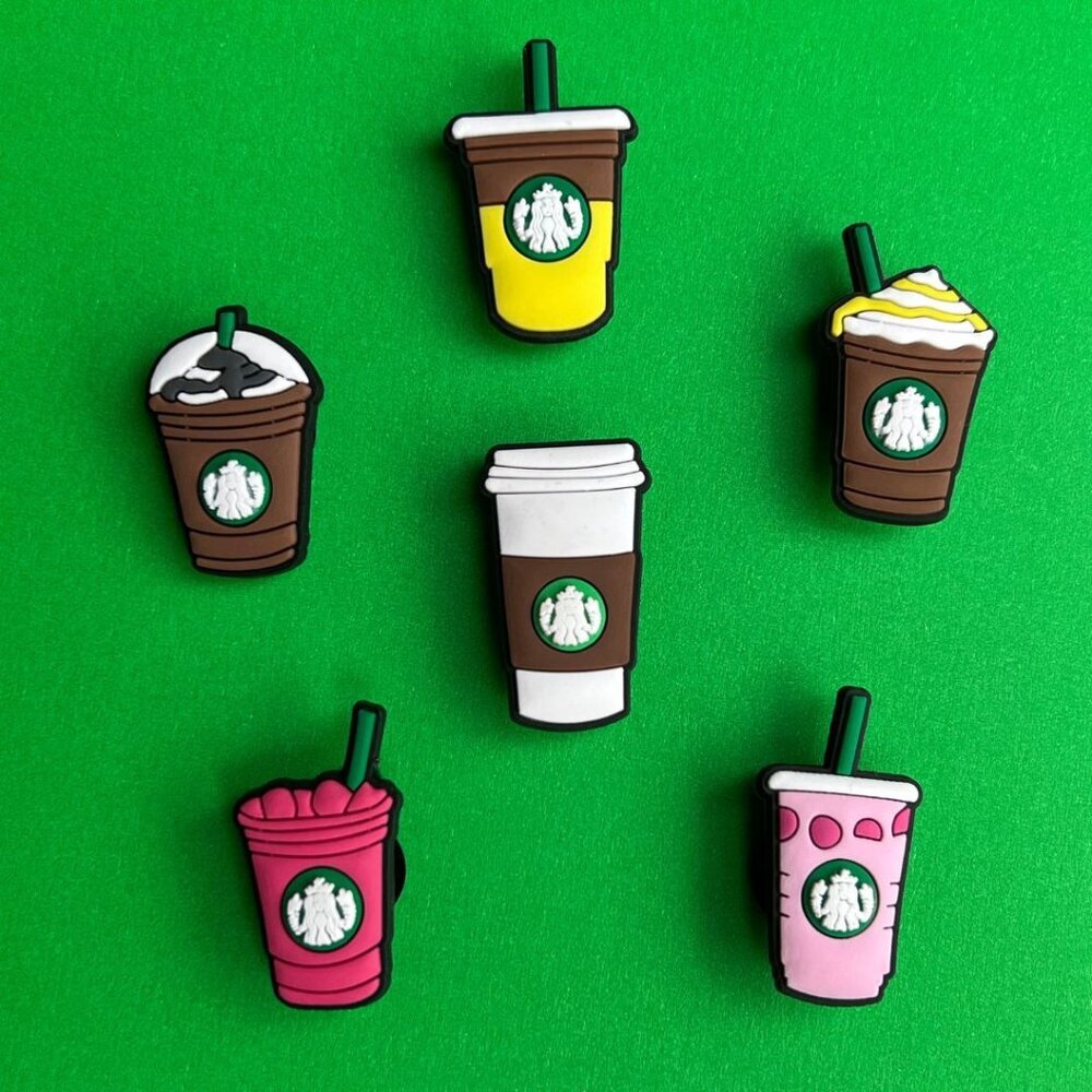 Starbucks Crocs Shoe Charms Set of 6 - jibbitz Charms Coffee Lovers